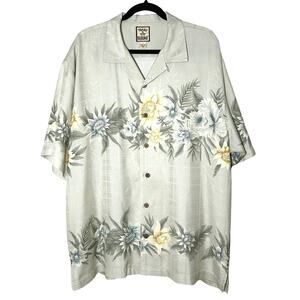 Tommy Bahama Men’s 100% Silk Floral Short Sleeve Button Down Shirt Size Large